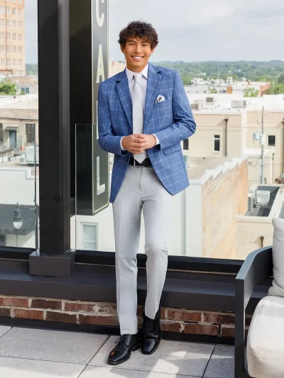 Metro Indigo Plaid Jacket